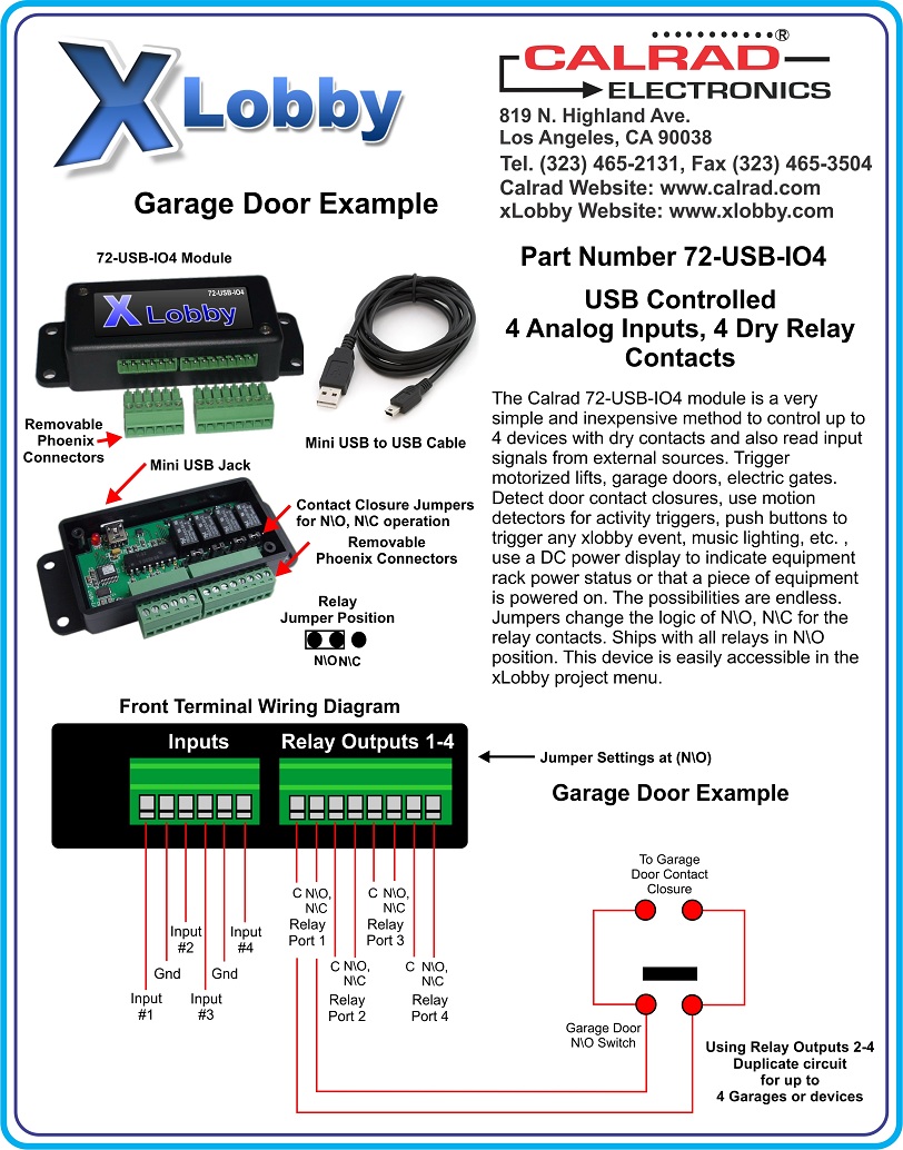 72-USB-IO4 Garage Door Example